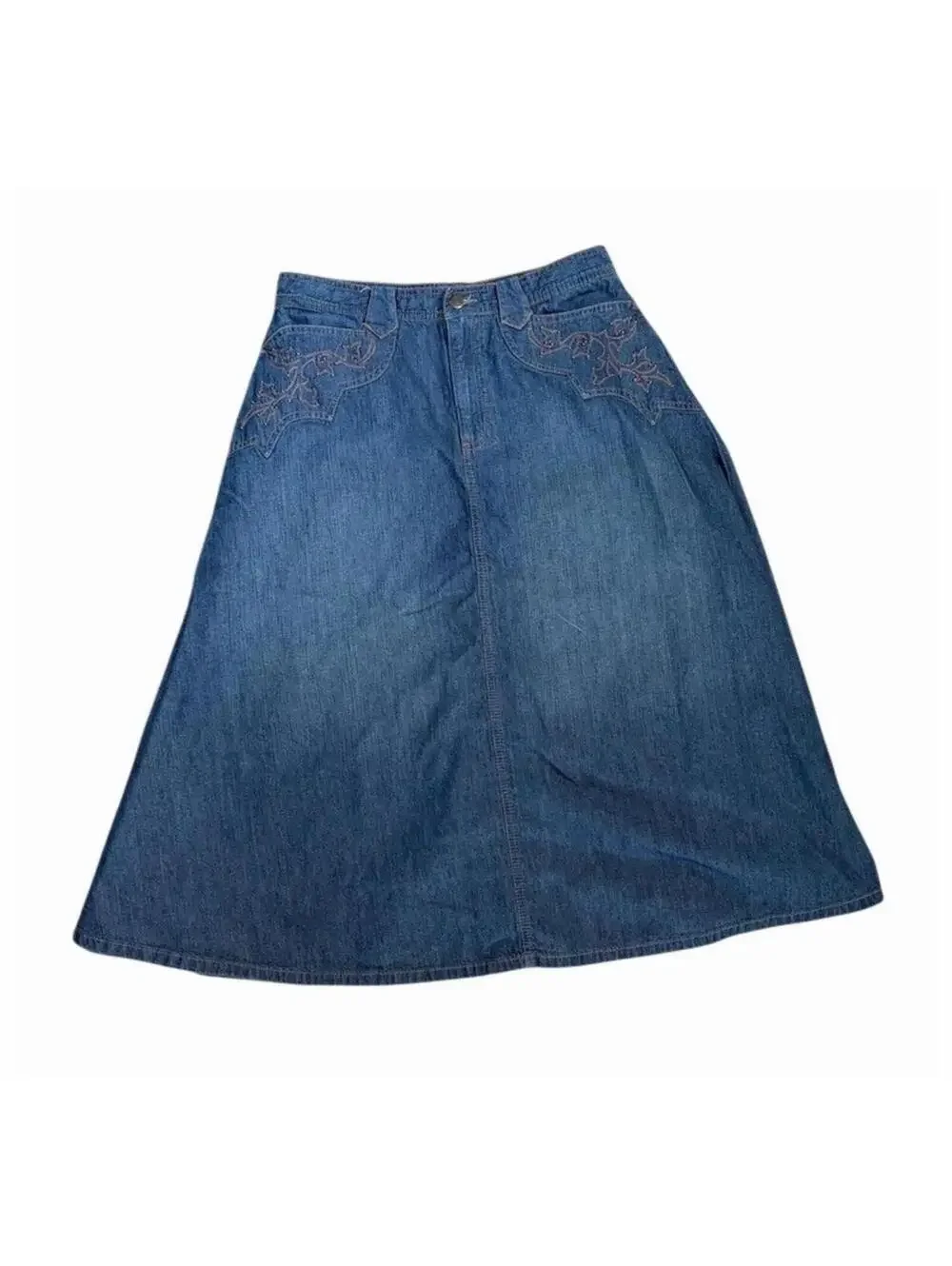 Lauren Jeans Co Ralph Lauren Skirt Womens Size 10 Blue Denim A-Line Maxi - Picture 1 of 5